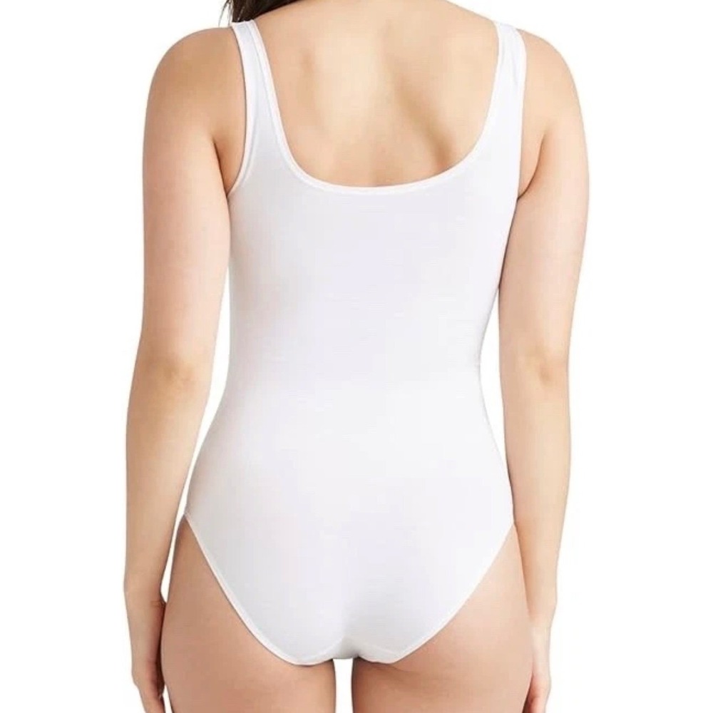 Essentials by Tummy Tank white cotton full back Body suit TT5-032 Sz 1X/2X - Picture 2 of 7